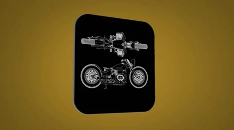 Vector Map intro - Old bike - Transition Blueprint - yellow 02 Stock Footage 62181593