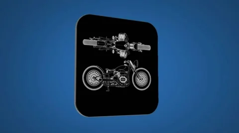 Vector Map intro - Old bike - Transition Blueprint - blue 02 Stock Footage 62181595