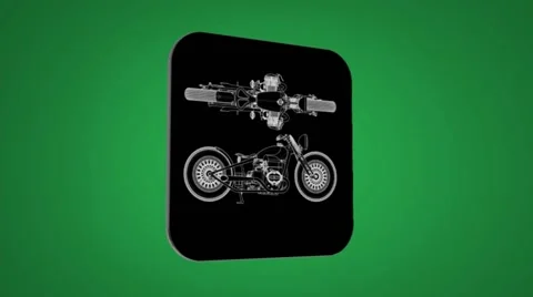 Vector Map intro - Old bike - Transition Blueprint - green 02 Stock Footage 62181601