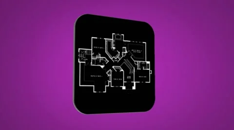 Vector Map intro - Plan - Transition Blueprint - purple 02 Stock Footage 62181894