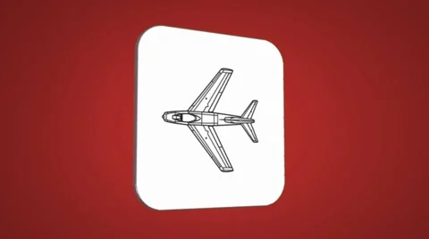 Vector Map intro - plane - Transition Blueprint - red 01 Stock Footage 62354808