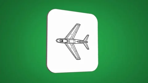 Vector Map intro - plane - Transition Blueprint - green 01 Stock Footage 62354852