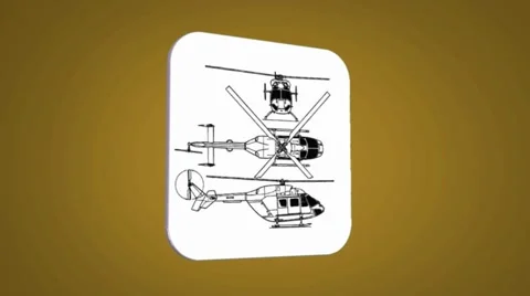 Vector Map intro - Police Helicopter - Transition Blueprint - yellow 01 Stock Footage 62259816