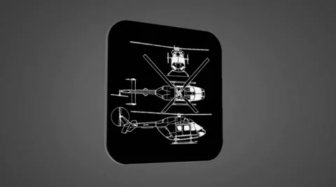 Vector Map intro - Police Helicopter - Transition Blueprint - grey 02 Stock Footage 62259895