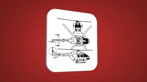 Vector Map intro - Police Helicopter - Transition Blueprint - red 01 Stock Footage 62259901