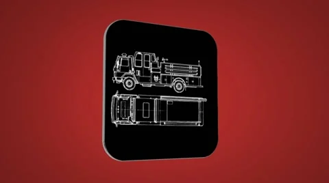 Vector Map intro - Sand Truck  - Transition Blueprint - red 02 Stock Footage 62354936