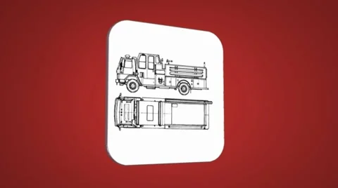 Vector Map intro - Sand Truck  - Transition Blueprint - red Stock Footage 62354949