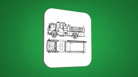 Vector Map intro - Sand Truck  - Transition Blueprint - green 01 Stock Footage 62355050