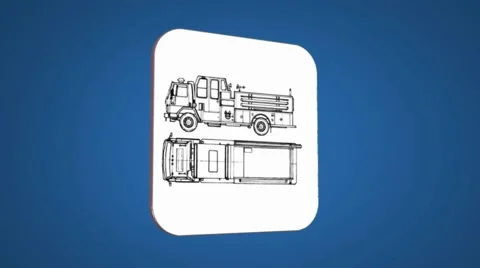 Vector Map intro - Sand Truck  - Transition Blueprint - blue 01 Stock Footage 62355057