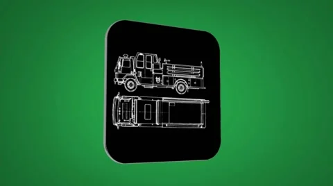 Vector Map intro - Sand Truck  - Transition Blueprint - green 02 Stock Footage 62355067
