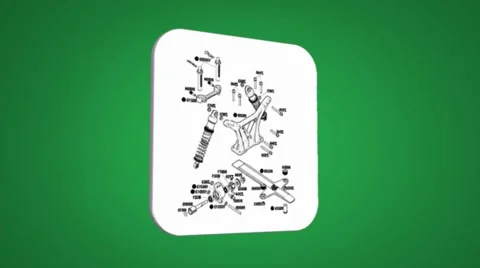 Vector Map intro - Screws - Transition Blueprint - green 01 Stock Footage 62182258