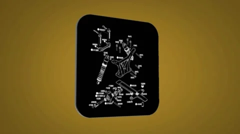 Vector Map intro - Screws - Transition Blueprint - yellow 02 Stock Footage 62182260