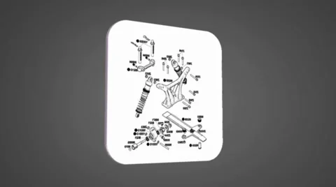 Vector Map intro - Screws - Transition Blueprint - grey 01 Stock Footage 62182373