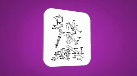 Vector Map intro - Screws - Transition Blueprint - purple 01 Stock Footage 62182381