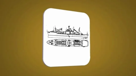Vector Map intro - Ship - Transition Blueprint - yellow 01 Stock Footage 61963487
