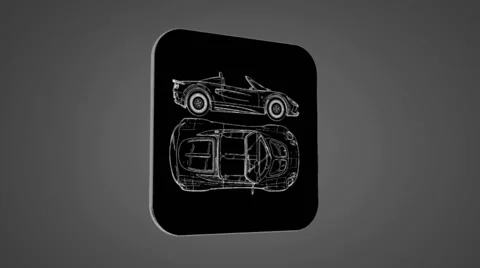 Vector Map intro - Sportscar  - Transition Blueprint - grey 02 Stock Footage 62260273