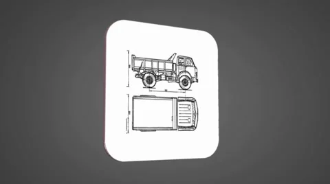 Vector Map intro - Truck  - Transition Blueprint - grey 01 Stock Footage 62260778