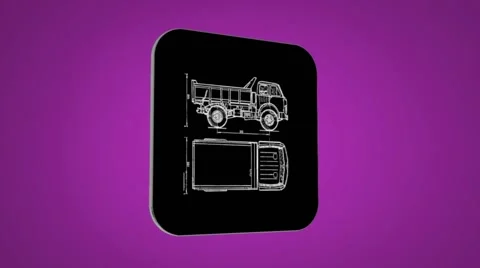 Vector Map intro - Truck  - Transition Blueprint - purple 02 Stock Footage 62260785