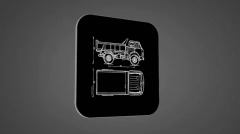Vector Map intro - Truck  - Transition Blueprint - grey 02 Stock Footage 62260789