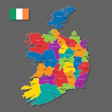 Vector map of Ireland Stock Illustration