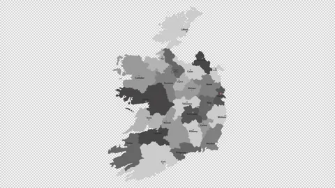 Vector map of Ireland with names of cities and with borders city Stock Footage 330267134