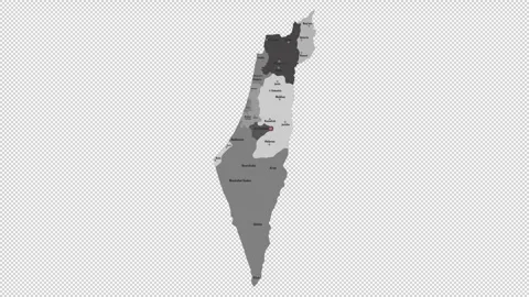 Vector map of Israel with names of cities and with borders city Stock Footage 330267123