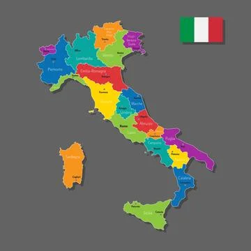 Vector map of Italy Illustrazione stock
