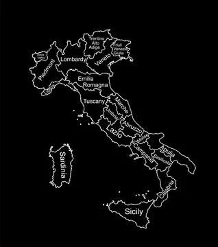 Vector map of Italy line contour silhouette illustration イラスト素材