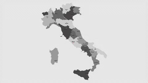 Vector map of Italy with names of cities and with borders city Stock Footage 329631907