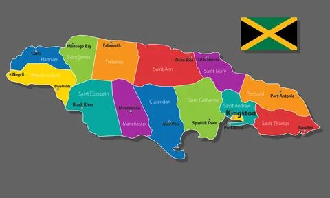 Vector map of Jamaica Stock Illustration
