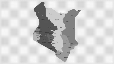 Vector map of Kenya with names of cities and with borders city Video stock 331899423