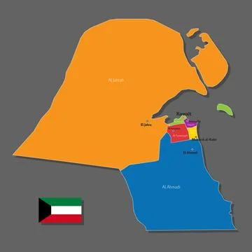 Vector map of Kuwait Illustrazione stock