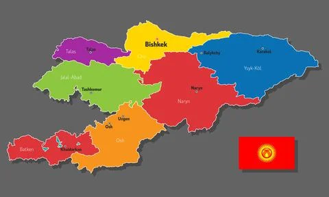 Vector map of Kyrgyzstan Stock Illustration