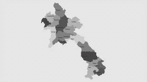 Vector map of Laos with names of cities and with borders city Stock Footage 331518403