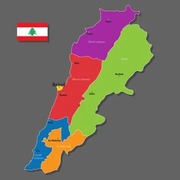 Vector map of Lebanon Stock Illustration