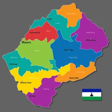 Vector map of Lesotho Illustrazione stock