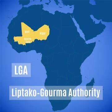 Vector map of the LiptakoGourma Authority (LGA). Stock Illustration