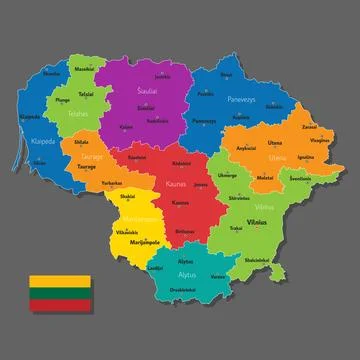 Vector map of Lithuania Stock Illustration