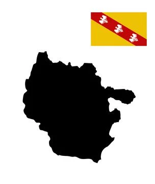 Vector map Lorraine flag province, France region. 库存插图