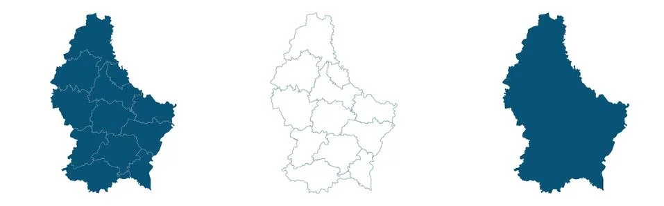 Vector map Luxembourg. Isolated vector Illustration. Black on White background. Stock Illustration