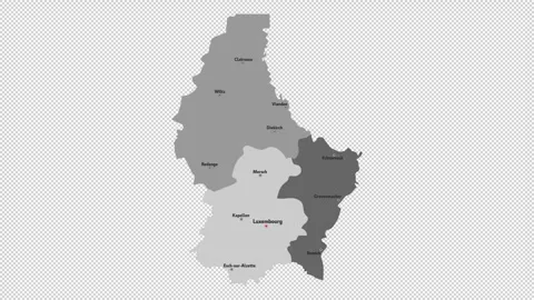 Vector map of Luxembourg with names of cities and with borders city Stock Footage 330713028