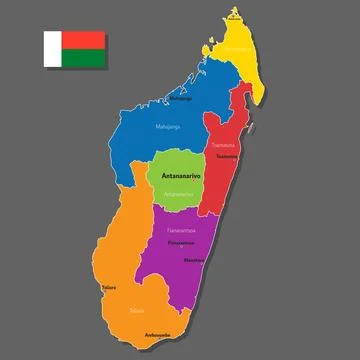 Vector map of Madagascar 스톡 일러스트