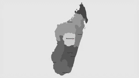 Vector map of Madagascar with names of cities and with borders city Stock Footage 331899424