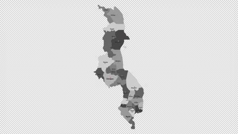 Vector map of Malawi with names of cities and with borders city Stock Footage 331518415