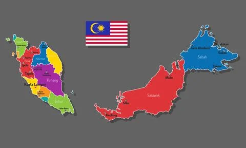 Vector map of Malaysia Stock Illustration