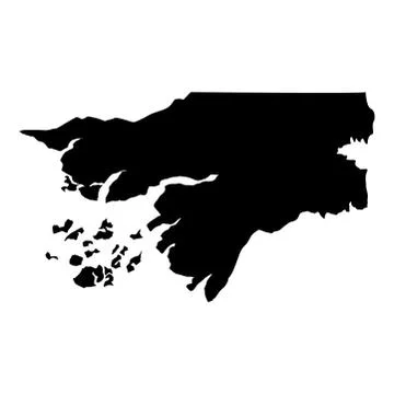Vector map of map of guinea bissau Stock Illustration