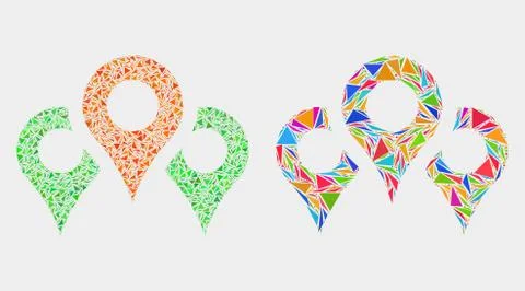Vector Map Markers Mosaic Icon of Triangle Items イラスト素材