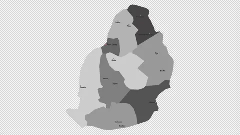 Vector map of Mauritius with names of cities and with borders city Stock Footage 331518081