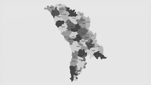 Vector map of Moldova with names of cities and with borders city Stock Footage 329632005