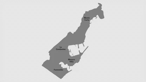 Vector map of Monaco with names of cities and with borders city Stock Footage 330713034